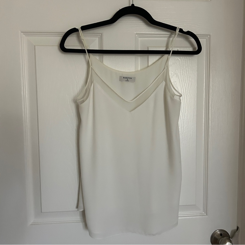 Aritzia Babaton Galen Mesh White Camisole